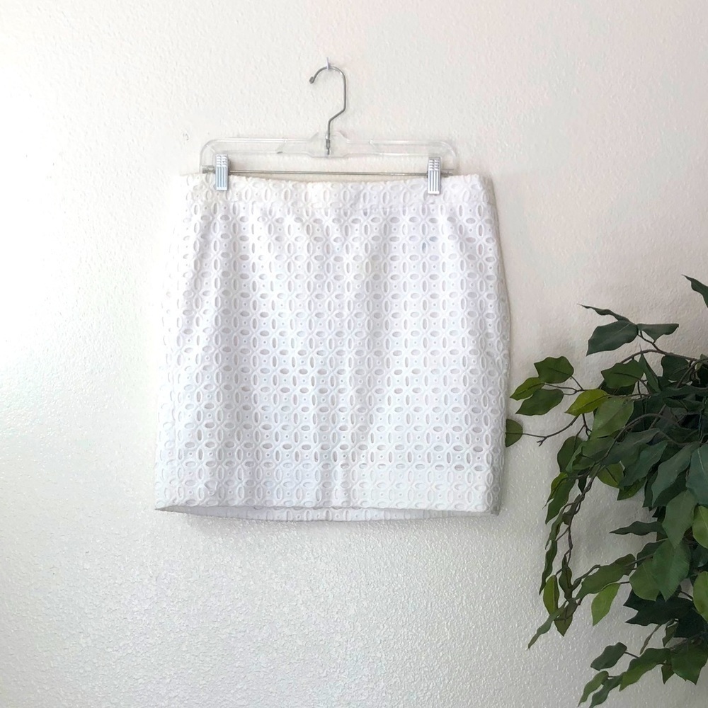 NWT J Crew Factory White Textured Skirt